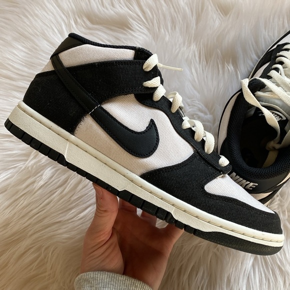 🎁 NIKE Dunk Mid black sail m8/w9.5 - Picture 9 of 13